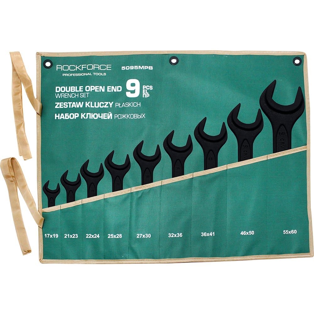 Изображение товара Набор рожковых ключей Rockforce 9 штук RF-5095MPB(59632)