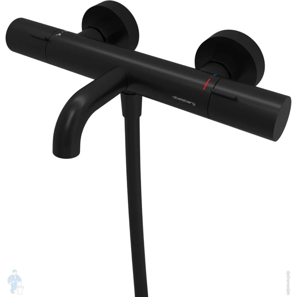 Изображение товара Смеситель для ванны и душа Abelsberg Fluida с термостатом, вулканический черный ERF75101MB