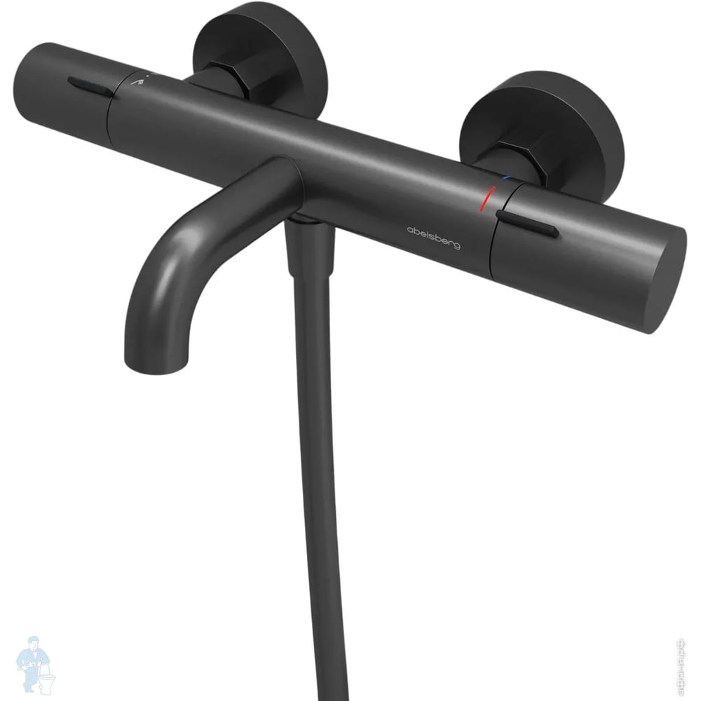 Изображение товара Смеситель для ванны и душа Abelsberg Fluida с термостатом, космическая сталь ERF75101GM