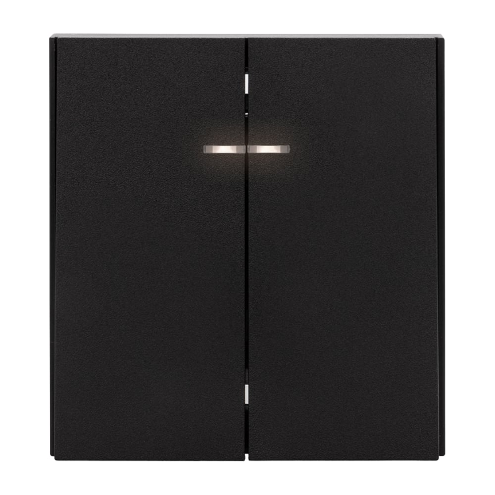 Изображение товара Купить KRANZ STRONG 2-клавишный выключатель с подсветкой 10A антрацит