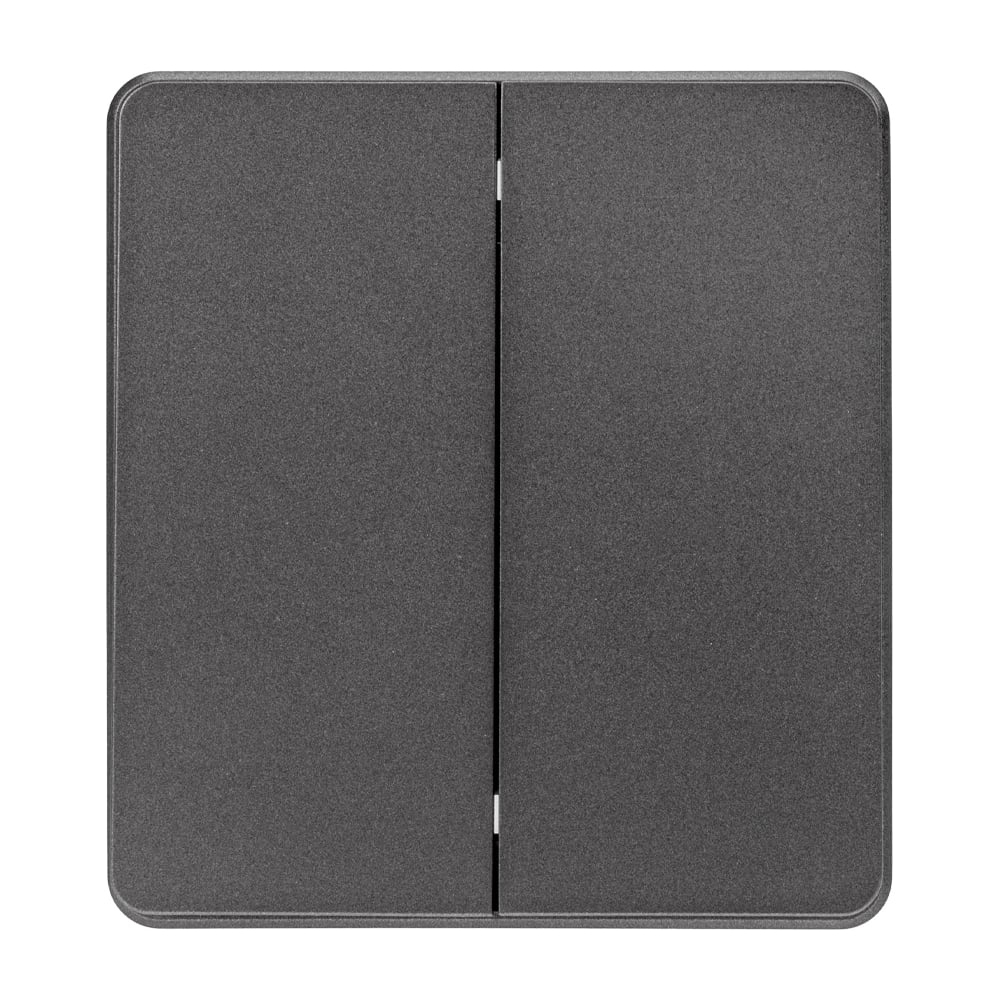 Изображение товара Механизм выключателя KRANZ ROUND 2-клавишный для жалюзи возвратный 10А с/у титан KR-78-0711-2