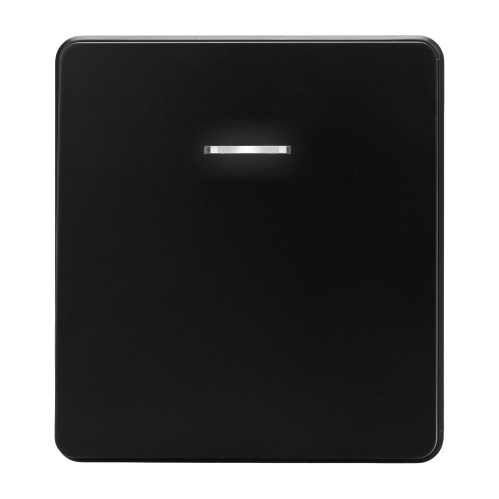 Изображение товара Механизм перекрестного переключателя KRANZ ROUND 1-клавишный с подсветкой 10А с/у оникс KR-78-0718-3