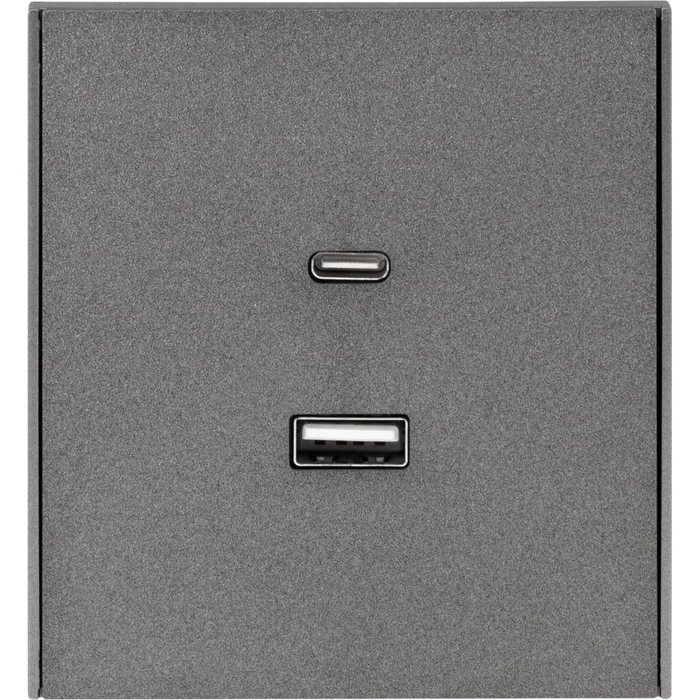 Изображение товара Розетка KRANZ STRONG KR-78-0734-6 с USB-C и USB-A графит