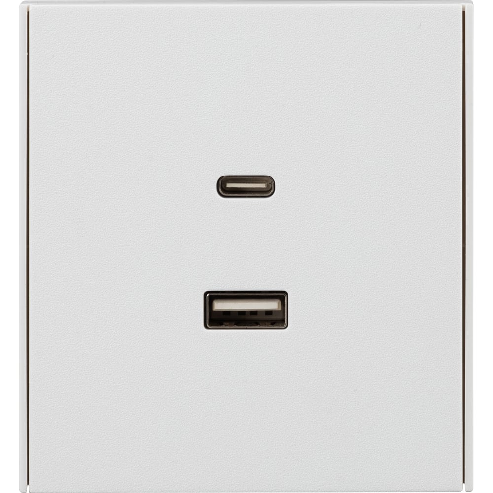 Изображение товара Механизм розетки KRANZ STRONG USB-A+Type-C 3А с функцией быстрой зарядки жемчуг KR-78-0734-4