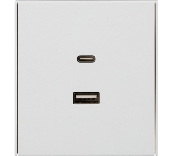 Изображение товара Механизм розетки KRANZ STRONG USB-A+Type-C 3А с функцией быстрой зарядки жемчуг KR-78-0734-4