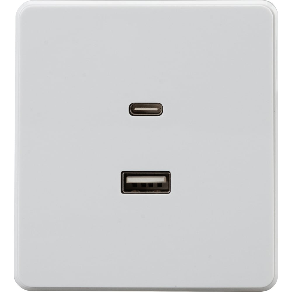 Изображение товара Розетка KRANZ ROUND USB-A+Type-C 3А перламутр