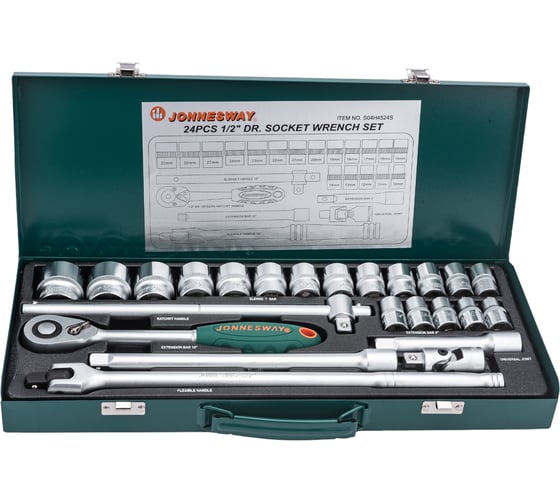 Изображение товара Набор торцевых головок 1/2"DR Jonnesway 10-32 мм S04H4524S