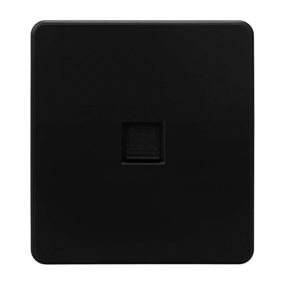 Изображение товара Розетка компьютерная RJ45 KRANZ ROUND категория 6 с/у оникс KR-78-0724-3