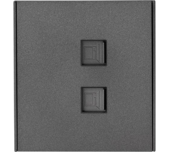 Изображение товара Розетка двойная компьютерная RJ45 KRANZ STRONG категория 6 с/у графит KR-78-0725-6