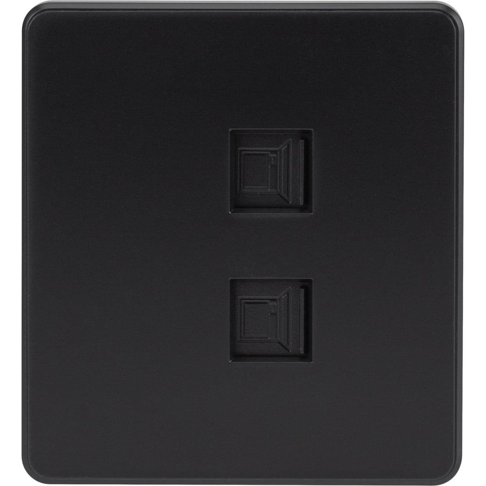 Изображение товара Розетка двойная компьютерная RJ45 KRANZ ROUND категория 6 с/у оникс KR-78-0725-3 Изображение товара Розетка двойная компьютерная RJ45 KRANZ ROUND категория 6 с/у оникс KR-78-0725-3