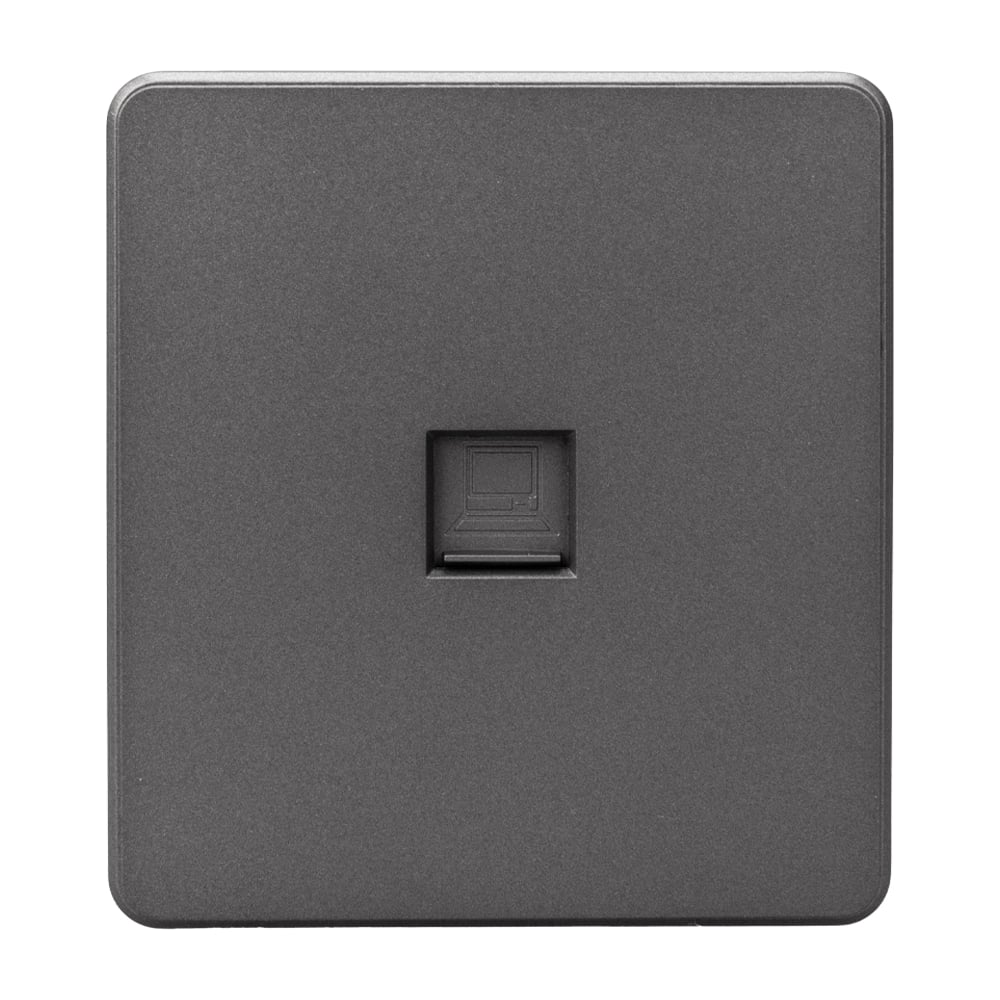 Изображение товара Компьютерная розетка RJ45 KRANZ серия ROUND категория 6 титан