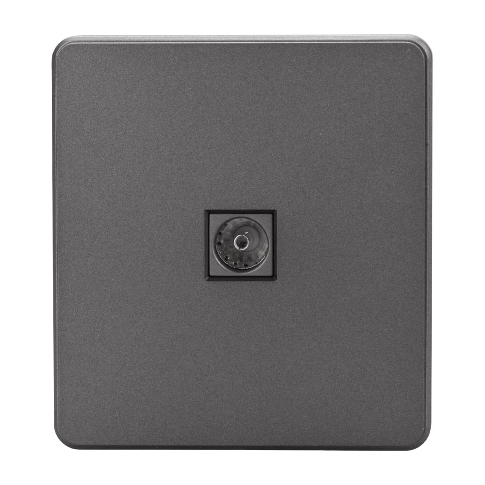 Изображение товара Механизм розетки KRANZ TV ROUND с/у титан KR-78-0723-2