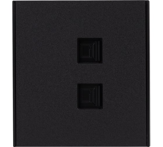 Изображение товара Розетка двойная компьютерная RJ45 KRANZ STRONG категория 6 с/у антрацит KR-78-0725-5