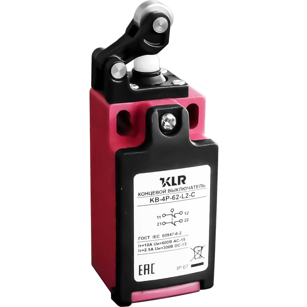 Изображение товара Выключатель концевой KLR KB-4P-62-L2-C 2NC Slow Action/10A/600VAC