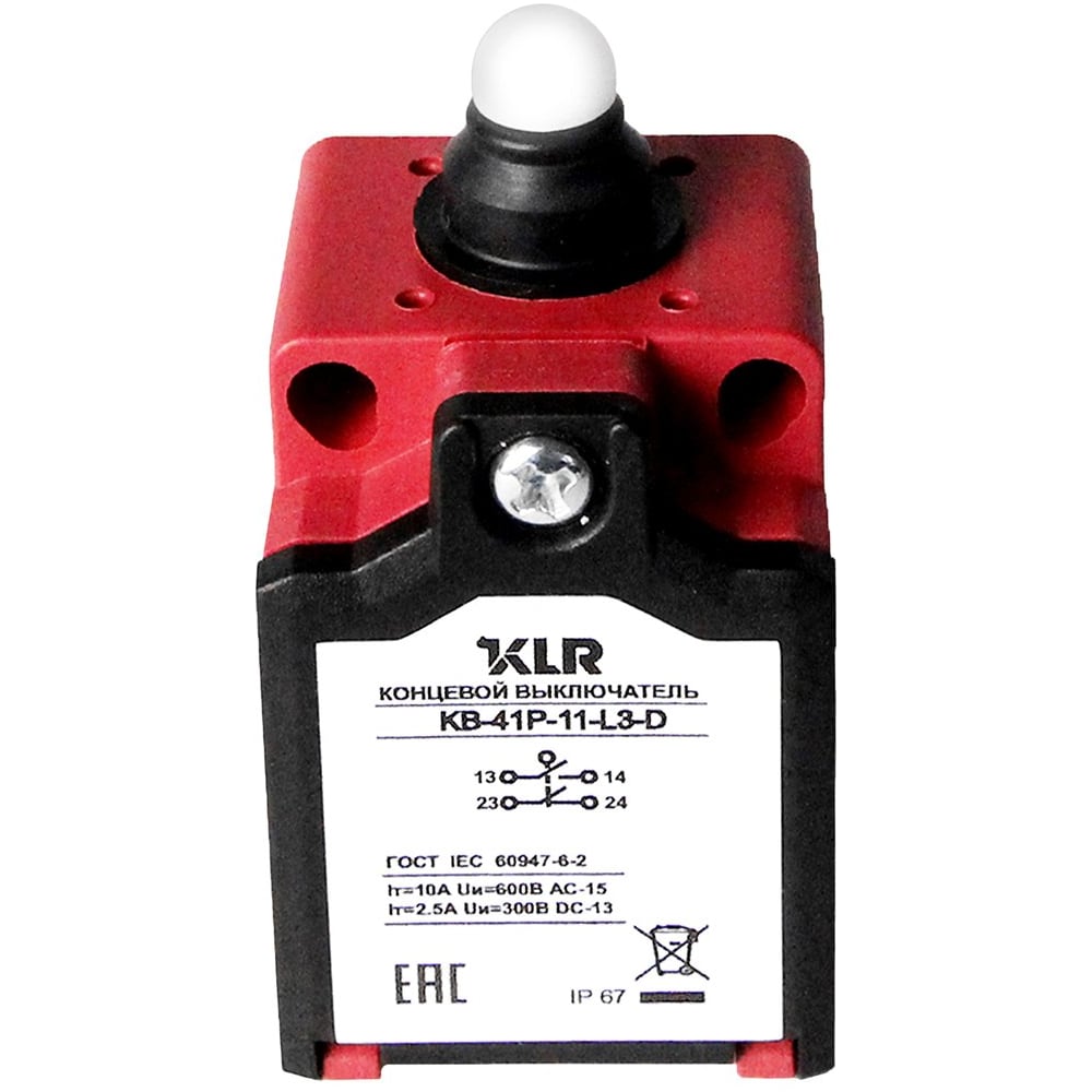 Изображение товара Выключатель концевой/путевой KLR KB-41P-11-L3-D 2NO slow action/10A/600VAC 8800027