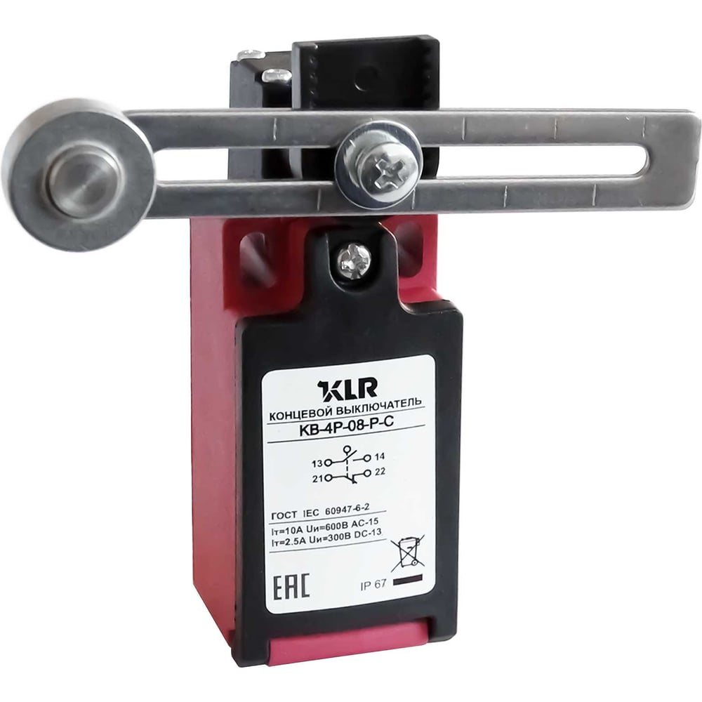 Изображение товара Выключатель концевой KLR KB-4P-08-P-C 1NO/1NC Snap action
