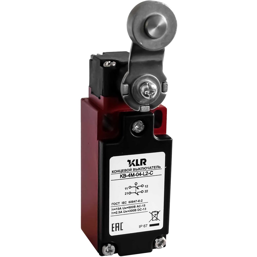 Изображение товара Выключатель концевой KLR KB-4M-04-L2-C 2NC Slow Action/10A/600VAC