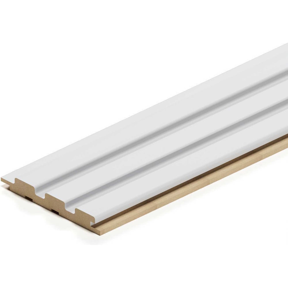 Изображение товара Панель Стеновая Реечная МДФ STELLA Beats Standart Белый 2700x119x16 (4шт.упак.) ЦБ-00019114