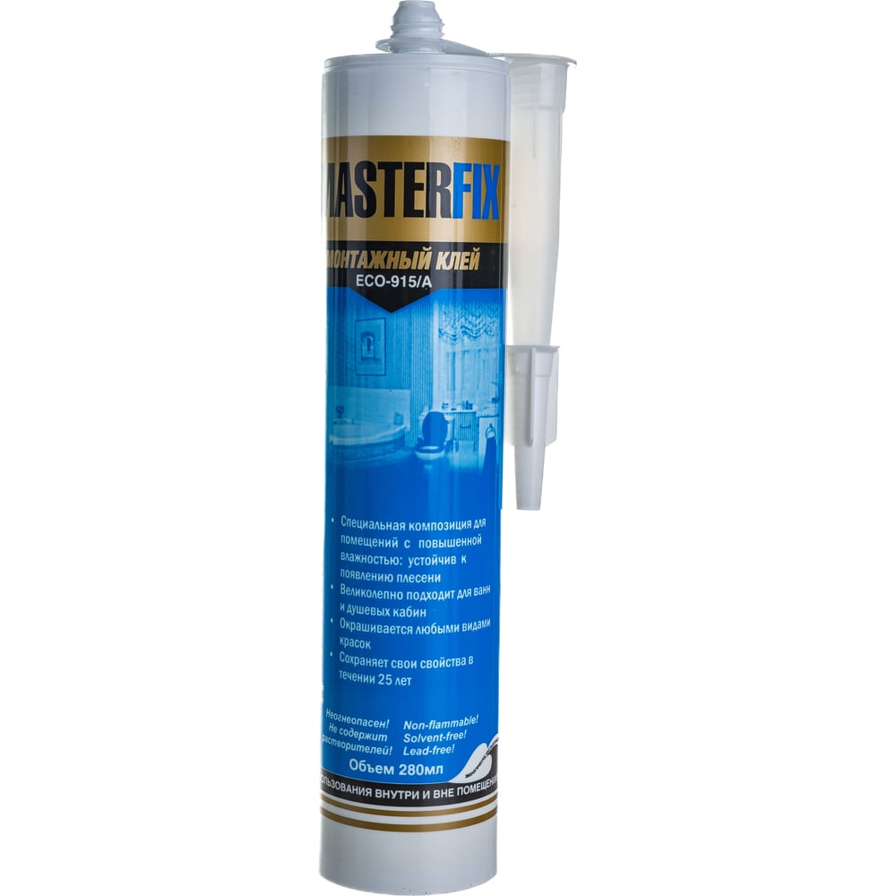 Изображение товара Монтажный клей MASTERFIX ECO 915/А для влажных помещений 280 мл