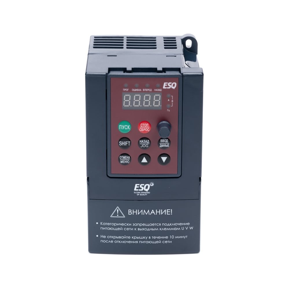 Изображение товара Частотный преобразователь ESQ -A200-2S0015 1.5кВт 200-260В (для однофазного двигателя) 08.04.000179