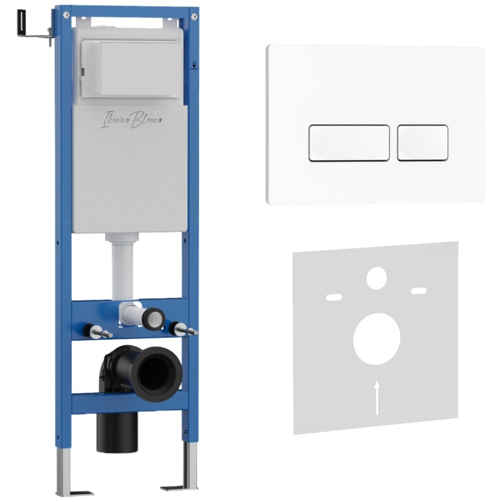 Изображение товара Унитазная инсталляция IBERICA BLANCA 3/7 л Белая клавиша