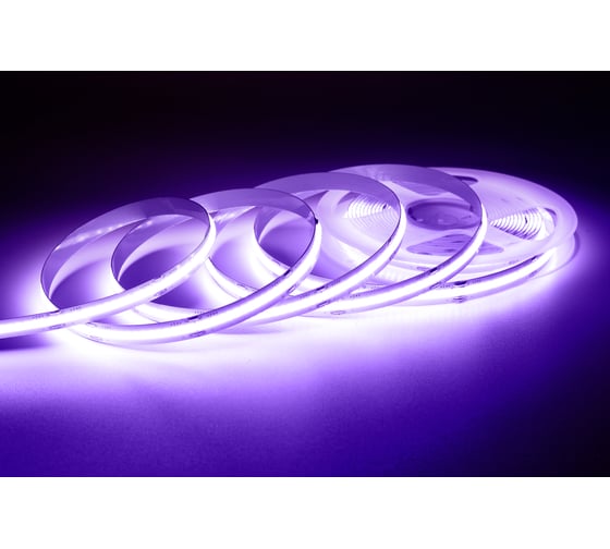 Изображение товара Светодиодная лента Apeyron 24В, 14Вт/м, COB, 512д/м, IP20, подложка 10мм, 5м, фиолетовый 00-365