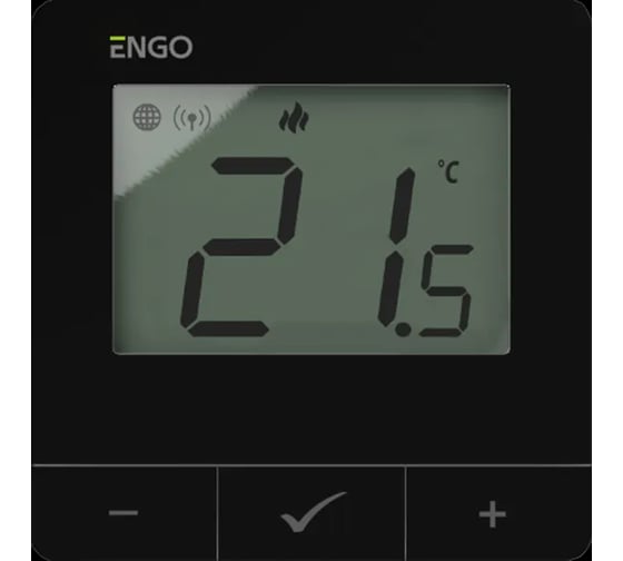 Изображение товара Терморегулятор ENGO controls Engo, ZigBee, умный, накладной, 868 МГц, 230В, для управления напольным и радиаторным отоплением, цвет-черный E25-230B