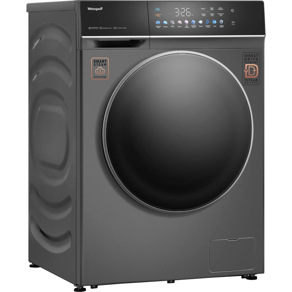 Стиральная машина Weissgauff WM 62210 Direct Drive Touch Inverter Steam Grey 438931
