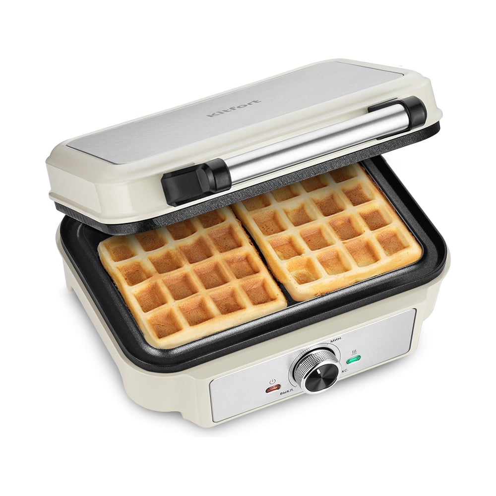 Изображение товара Вафельница KITFORT KT-5608 Вафельная настольная 1 форма, бежевый