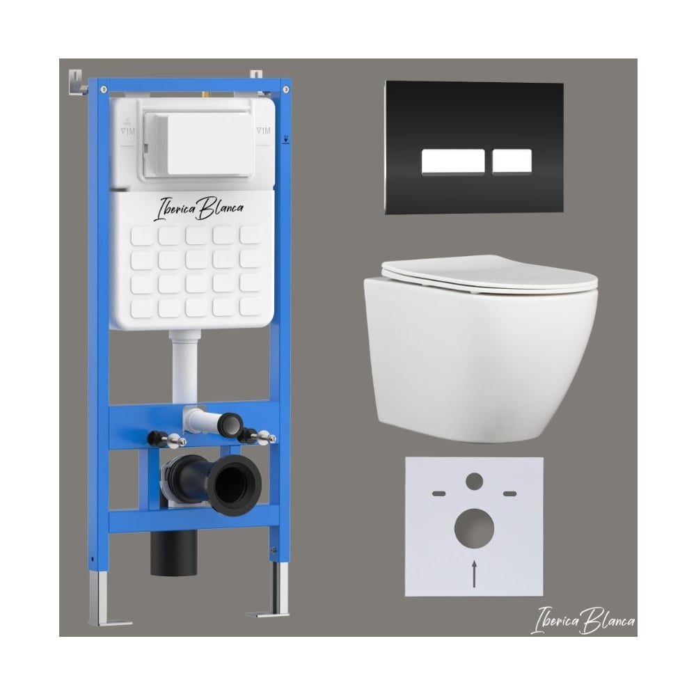 Изображение товара Унитаз безободковый IB BILBAO ALTO 3/4/5/6/9 л с инсталляцией 1140 мм