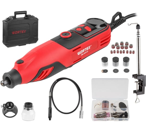Изображение товара Гравер электрический WORTEX MG 3217 E в чемодане + аксессуары, 130 Вт, 10000-35000 об/мин, цанга 3,2 + БЗП (1335932) ЦИ-1157574728