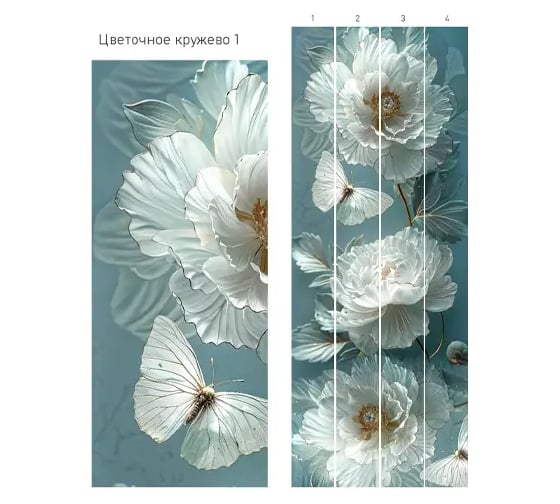 Изображение товара Панель ПВХ КронаПласт Unique (Уникальные) Цветочное кружево, 12 шт. УТ-00120494/12
