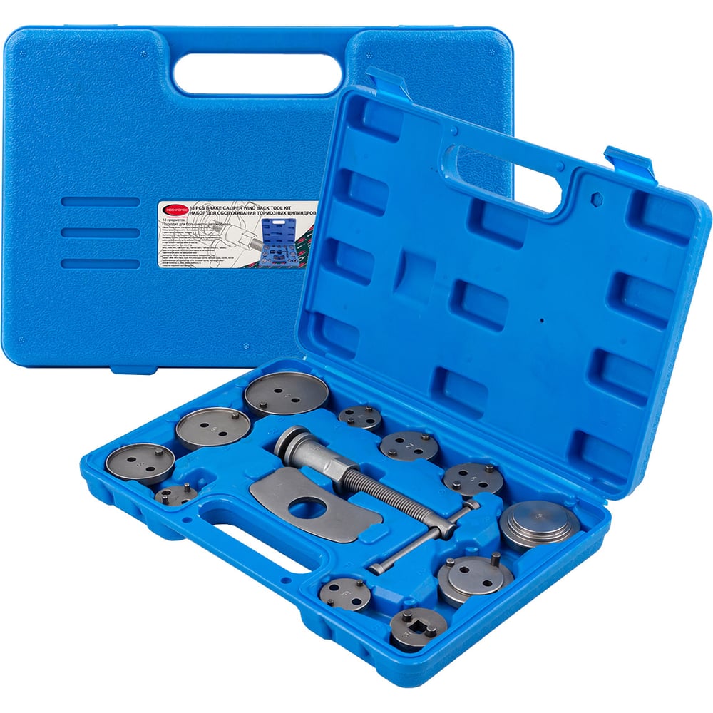 Изображение товара Набор инструментов для обслуживания тормозных цилиндров Rockforce 13 предметов, в кейсе RF-65802(16261)