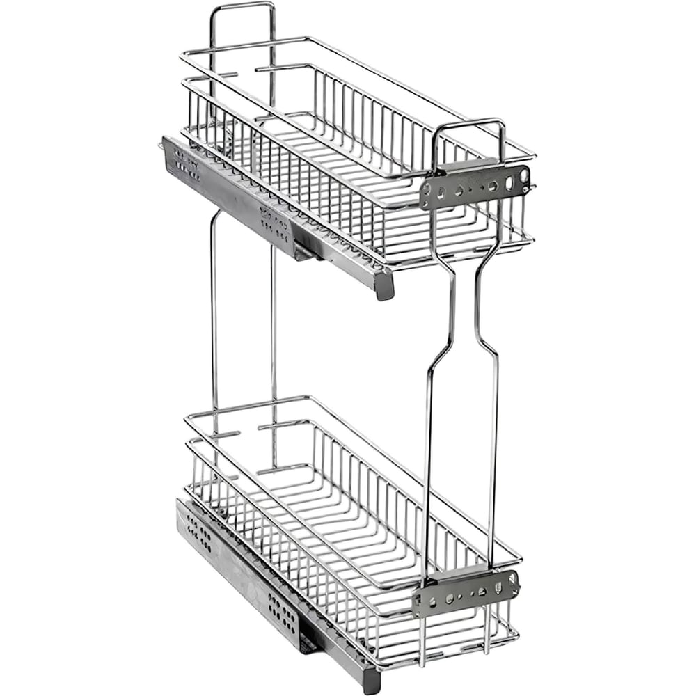 Изображение товара Бутылочница для кухни Аврора 200 левая, на скрытых направляющих с доводчиком / двухуровневая корзина 0610611