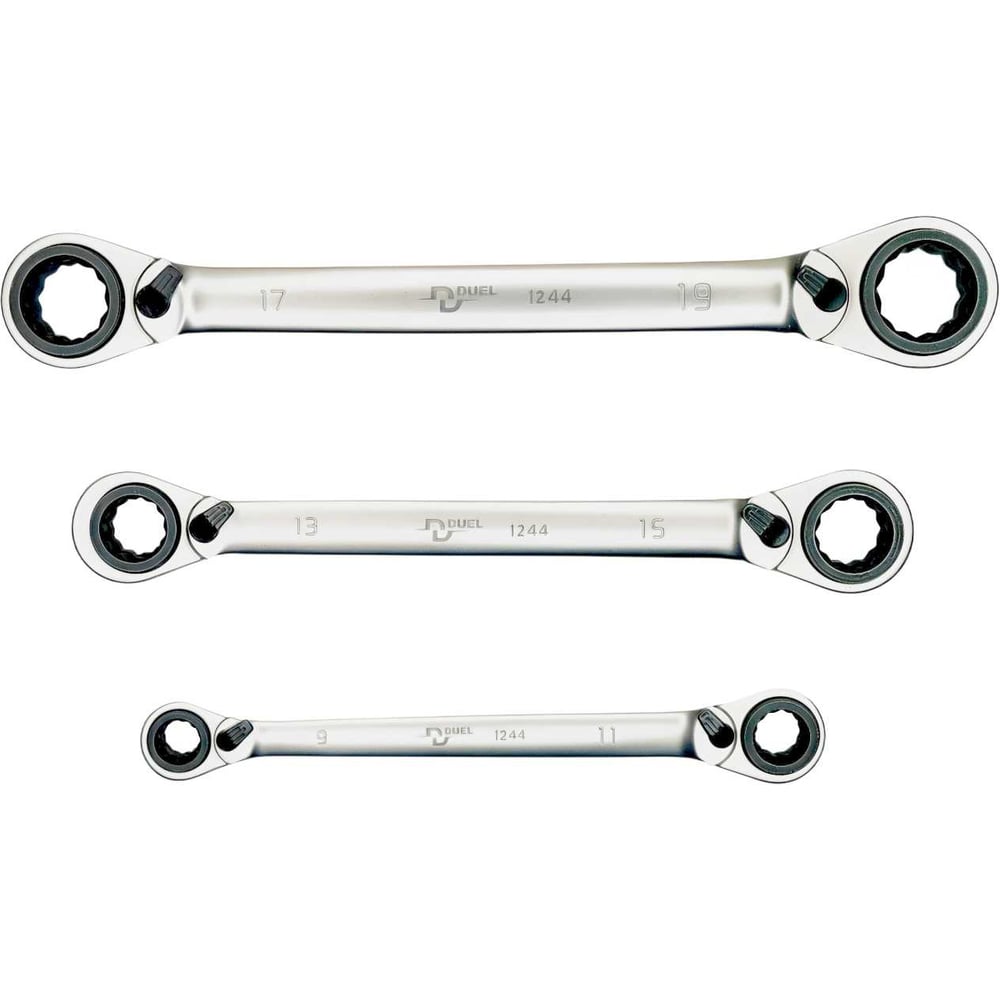 Изображение товара Набор накидных трещоточных ключей 4 в 1 в чехле DUEL 3 предмета, 12449203