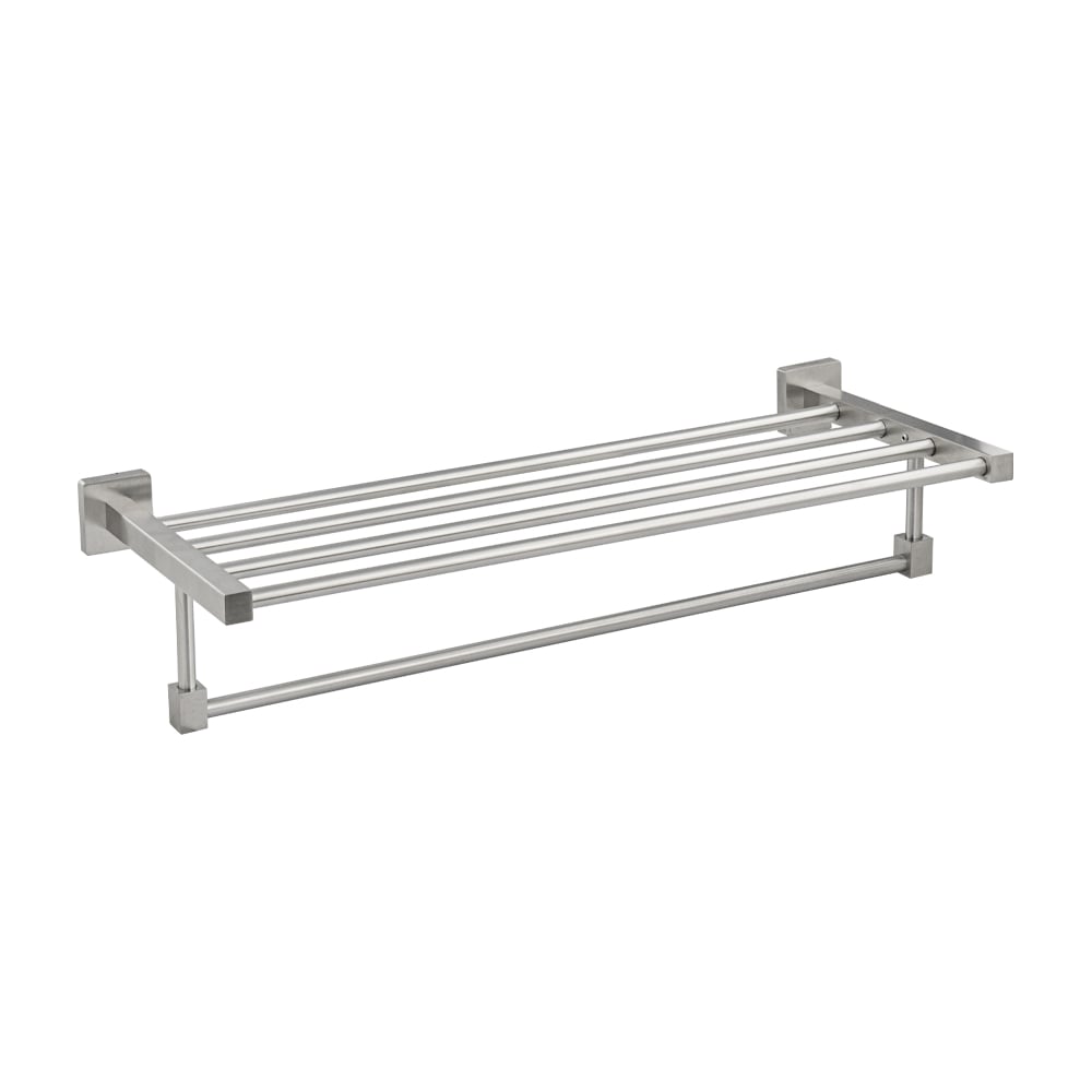 Изображение товара Полка для полотенца с опорой GFmark, большая, из нержавеющей стали, с квадратными основаниями, сатин 87142