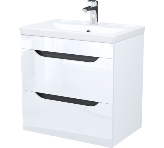 Изображение товара Тумба с умывальником IDDIS Ray подвесная, 60 см, белый, подходит умывальник 4076000i28 RAY60W0i95K