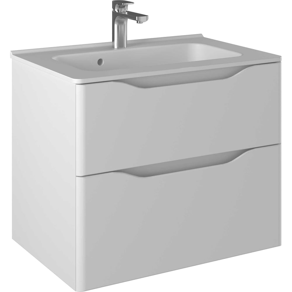 Изображение товара Тумба консоль Prato Равенна 620x714x481 белый глянец с 2 ящиками