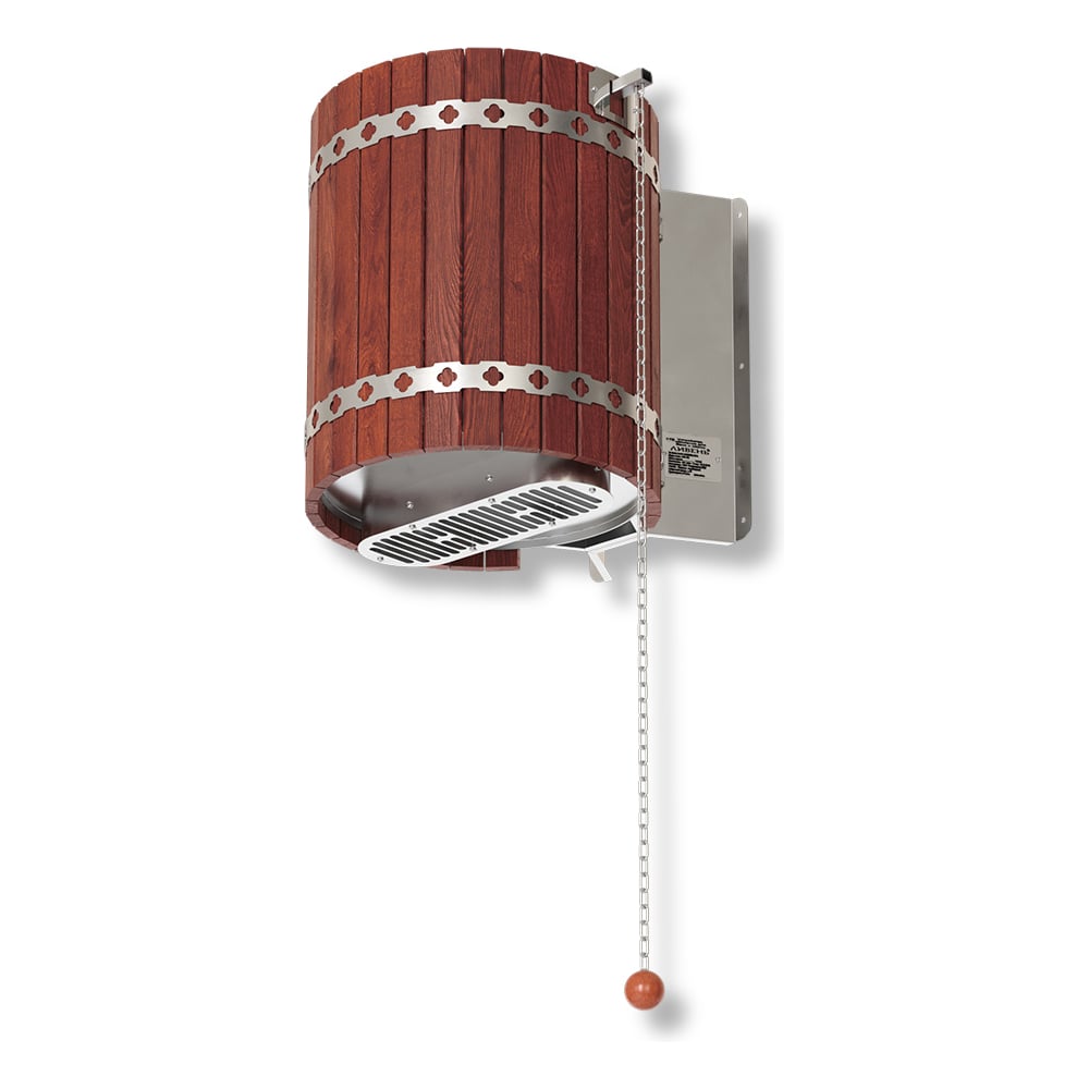 Изображение товара Обливное устройство для бани Ливень деревянное обрамление красное дерево, 70 литров VVD 100087