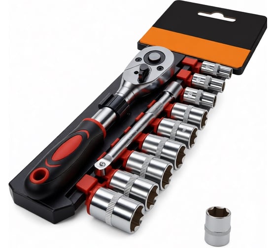 Изображение товара Набор торцевых головок с трещоткой BestRoom, 1/4"