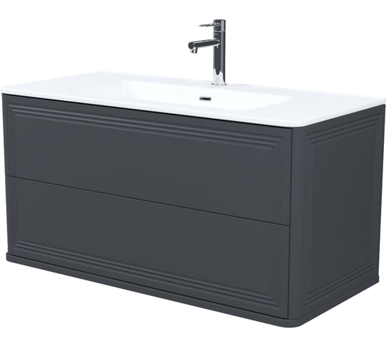 Изображение товара Тумба с умывальником подвесная IDDIS 100 см, темно-серый, Oxford Neo подходит умывальник 0101000i28 OXN10D0i95K