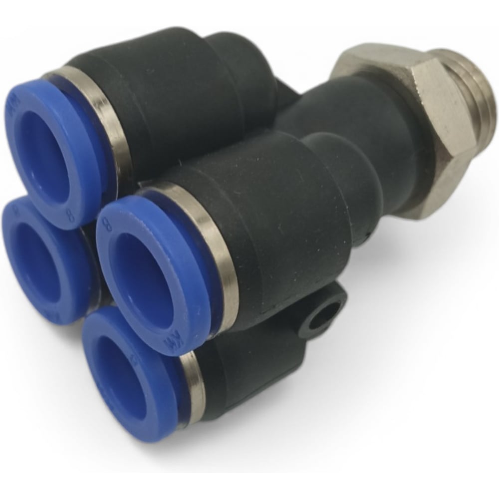 Изображение товара Фитинг Контактная Механика KFPXT08-02G 4-выходной разветвитель 1/4M, 8 мм