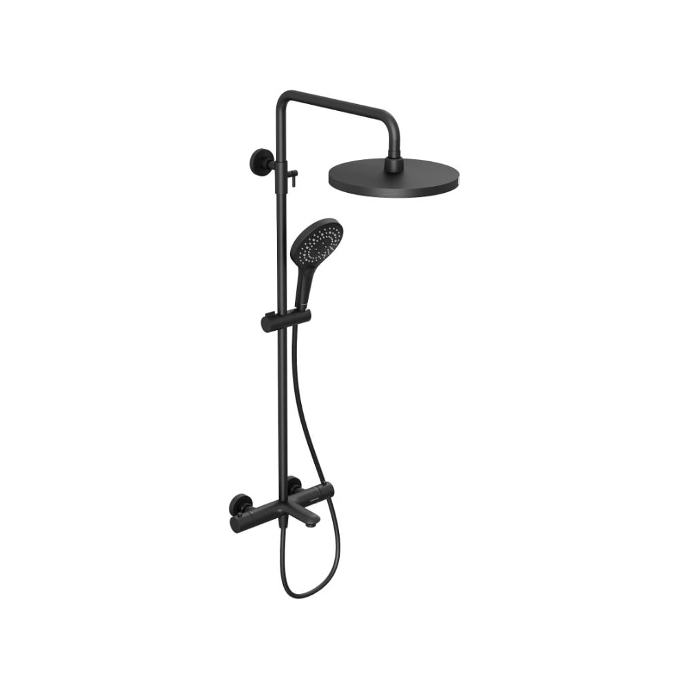 Изображение товара Душевая система Abelsberg Perfecta с термостатом для ванны и душа, вулканический черный SNS61102MB
