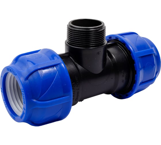 Изображение товара Компрессионный переходной тройник VALFEX ПНД, с наружной резьбой, 50-1 1/2"-50 1210025011250