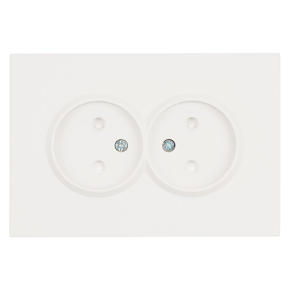 Изображение товара Розетка 2-местная STEKKER с з/ш, б/з, СЗК, 250В, 16А, серия Эмили, RST16-5116-01ZK, белый фарфор, soft touch, 50237