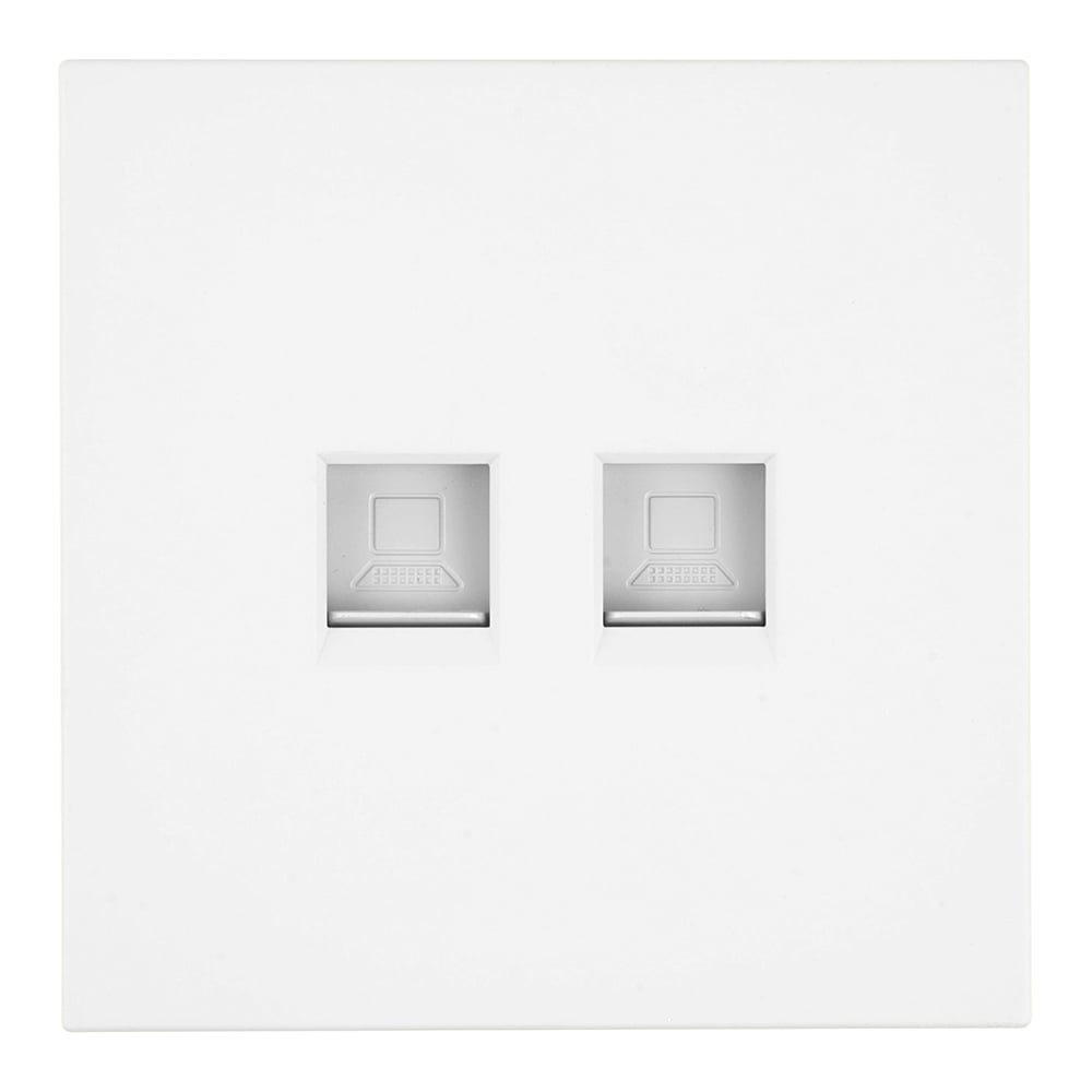 Изображение товара Розетка компьютерная 2-местная STEKKER RJ-45 (механизм), серия Мия, RST00-3111-01, белая магнолия, 50437