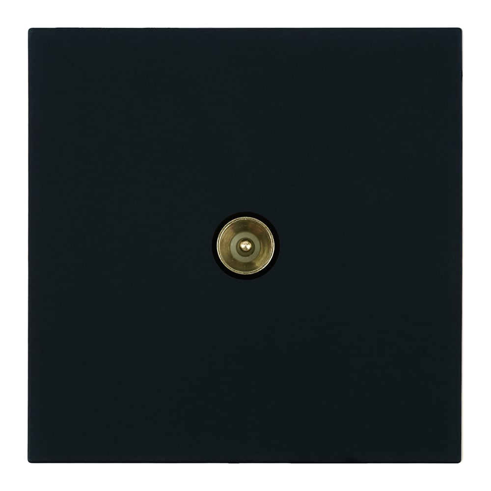 Изображение товара Розетка телевизионная 1-местная (механизм) STEKKER 75 Ом, 5-862МГц, серия Мия, RST00-3108-05, черный бархат, 50449