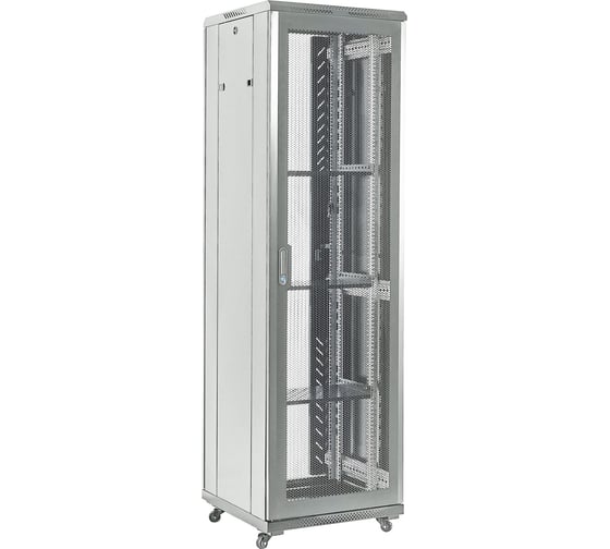 Изображение товара Телекоммуникационный напольный шкаф REXANT 19 42U 600x800мм, дверь перфорация, серый RAL7035 04-4268-231