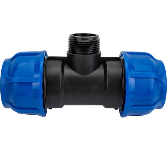 Изображение товара Компрессионный переходной тройник VALFEX ПНД, с наружной резьбой, 50-1 1/4"-50 1210025011450