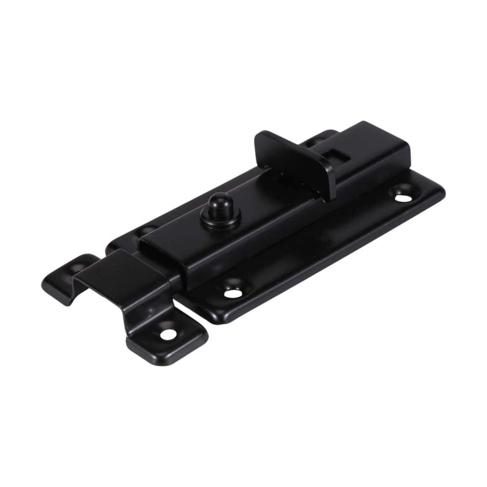 Изображение товара Шпингалет полуавтомат с кнопкой Brante 75 мм нержавеющая сталь черный 107317